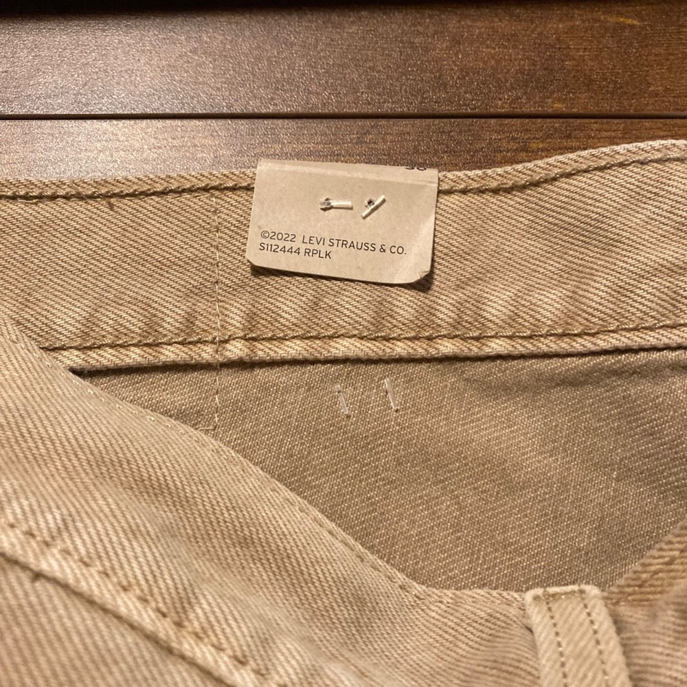 Levis 501 Original High Rise Cutoff Denim Shorts Tan‎ Khaki Button Fly 30 NEW - Picture 8 of 10